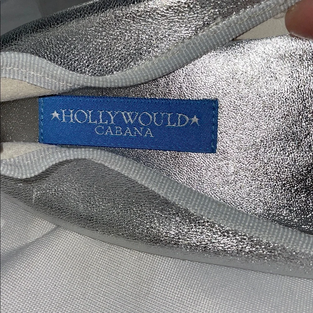 HOLLYWOULD CABANA SILVER METALLIC BALLET FLATS FTL-03-035